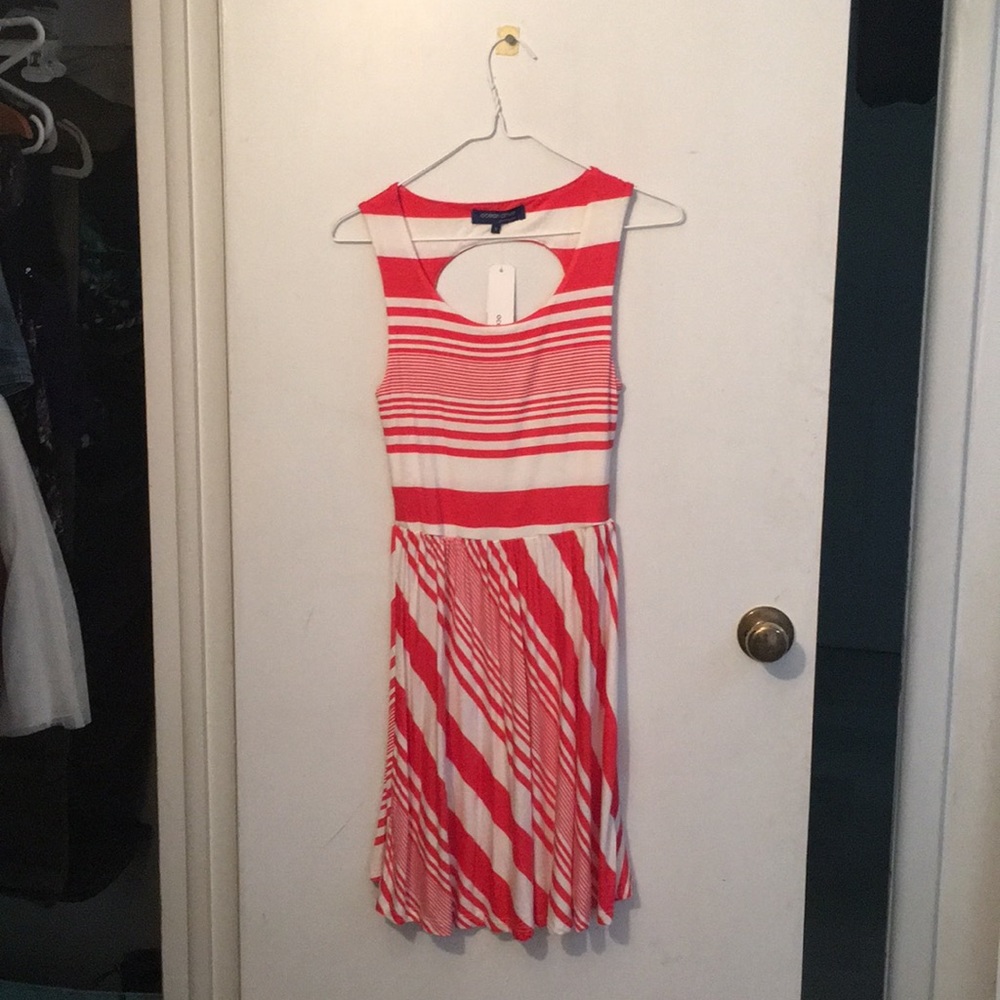 Coral striped dress